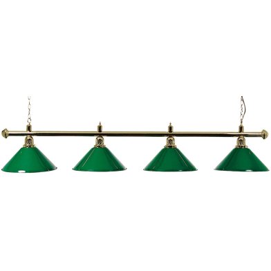 Lampe de billard pool à quatre abat-jour vert / laiton