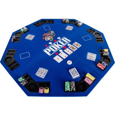 NORTH Table de poker octogonale 122cm, bleue