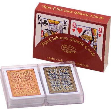 Poker cards Lion 100% Plastic x2, Bridge