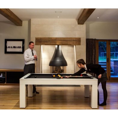 Milano Table de Billard & Table à Manger 7 ft Piano Blanc High Gloss