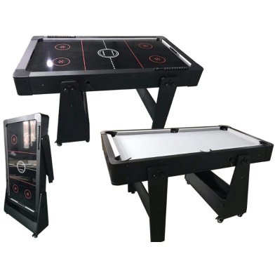 TopTable Twist 2in1 table de air-hockey/billard Noir/Noir 5FT