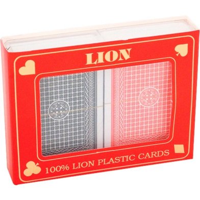 Playing Card Set LION 100% Plastic Duobox, Poker