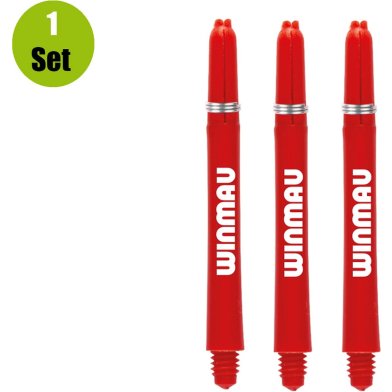 Tiges de fléchettes Winmau Nylon Signature - Rouge - Court - (1 jeu)