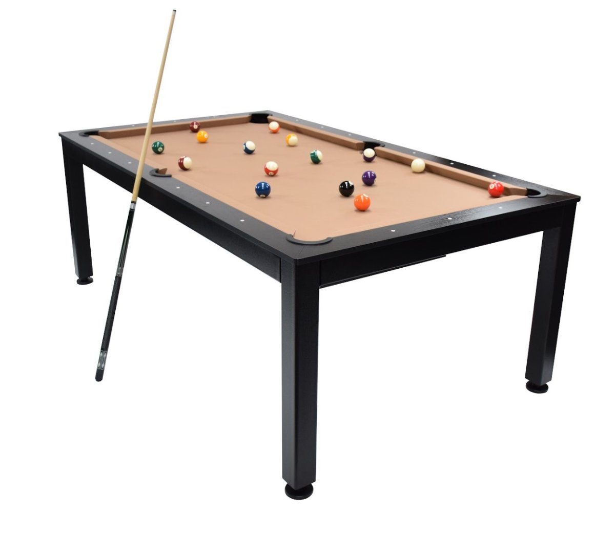 NORTH Essence Table de billard/Table à manger Noir/Noir 7FT