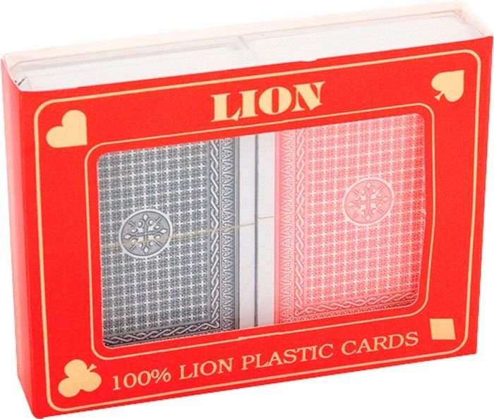Coffret de cartes à jouer LION 100 % plastique Duobox, Poker