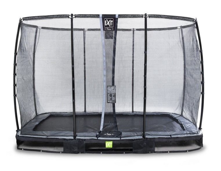 EXIT Elegant inground trampoline 214x366cm with Economy safety net - black