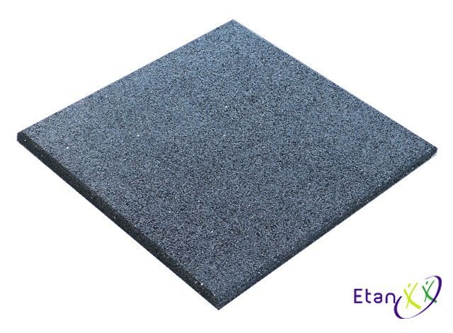 Etan Safety Rubber Tile Black - 50 x 50 cm