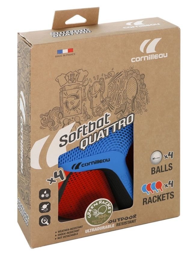 Ensemble de raquettes de tennis de table Cornilleau Softbat Quattro d'extérieur