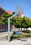 NORTH Solid Poteau de basket usage public galvanisé miniature