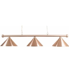 Pool billiard lamp with three shades, brushed steel