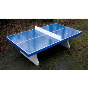 Heblad Table de tennis de table en béton bleu à coins droits
