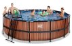EXIT Wood pool ø488x122cm with filter pump - brown thumbnail
