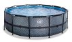 EXIT Stone piscine ø427x122cm avec pompe de filtration - gris miniature