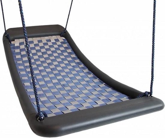 Balançoire multiplace extra large argent-bleu