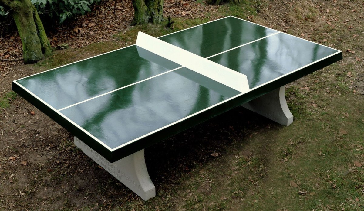 Heblad Concrete Table Tennis Table Green Square Corners