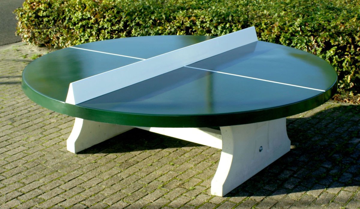 Heblad Concrete Round Table Tennis Table Green