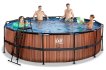 EXIT Wood pool ø488x122cm with filter pump - brown thumbnail