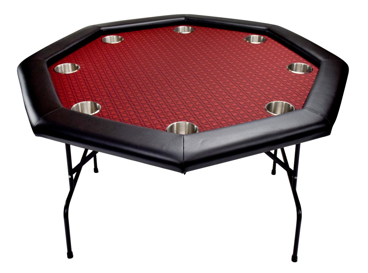 NORTH Octagon Table de poker rouge 8 places