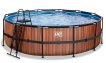 EXIT Wood pool ø488x122cm with filter pump - brown thumbnail