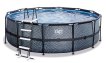 EXIT Stone piscine ø450x122cm avec pompe de filtration - gris miniature