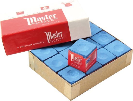 Craie de billard Master bleu ciel, 12 pièces